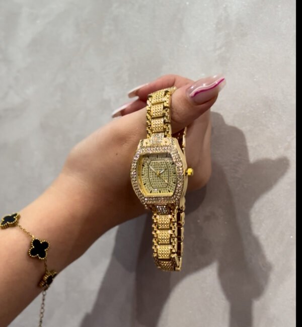 Montre Prestige Dorée Diamantée – Image 4